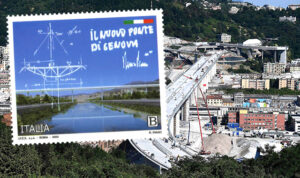 Genova: nel giorno dell’inaugurazione del ponte ecco il francobollo firmato da Renzo Piano