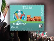 L’Italia, il trofeo e il Colosseo nel francobollo dedicato a Euro 2020