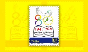 Unione Europea: gli 80 anni del Manifesto di Ventotene in un francobollo