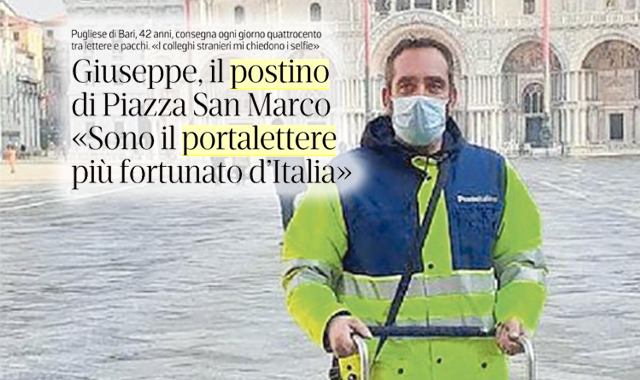 Il portalettere di Piazza San Marco: “I colleghi stranieri mi chiedono i selfie”