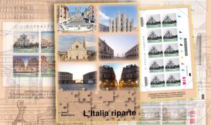 Personaggi, opere d’arte e paesaggi: arriva il nuovo folder filatelico “L’Italia riparte”