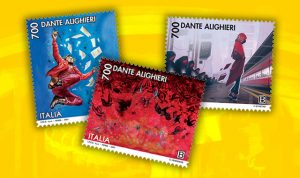 Settecento anni dalla scomparsa di Dante, Poste Italiane celebra il Sommo Poeta con tre francobolli