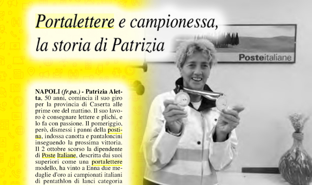 Portalettere e campionessa di pentathlon: la storia di Patrizia
