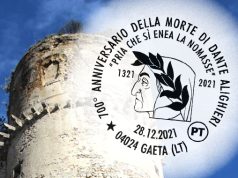 Dante celebrato con un annullo al Castello Angioino di Gaeta