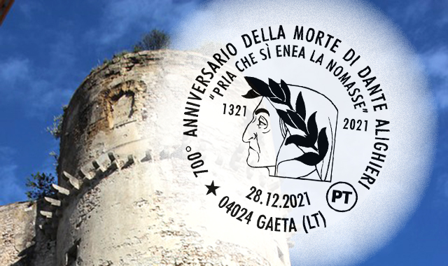 Dante celebrato con un annullo al Castello Angioino di Gaeta