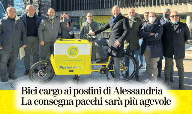 Poste, arrivano le e-cargo bikes: sperimentazione al via ad Alessandria