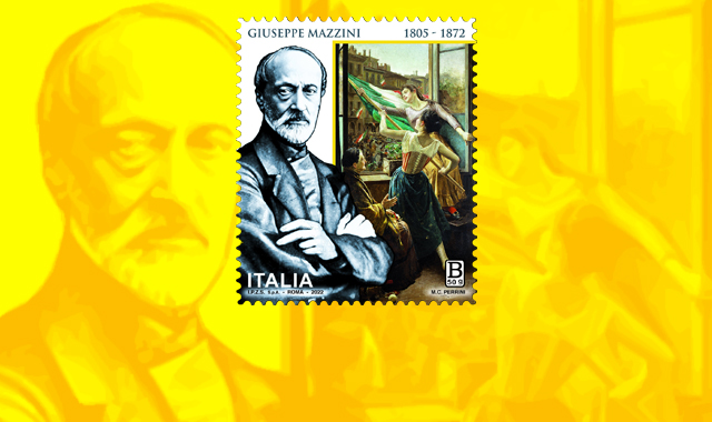 Un francobollo a 150 anni dalla morte di Giuseppe Mazzini
