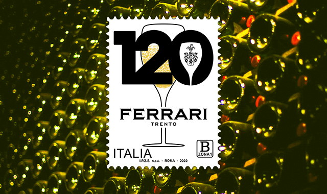 Vini: un francobollo per i 120 anni di Ferrari Trento
