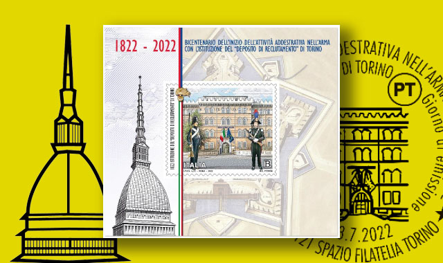 Un francobollo per il bicentenario dell’Attività addestrativa nell'Arma