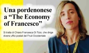 La direttrice dell’ufficio postale sul palco di The Economy of Francesco