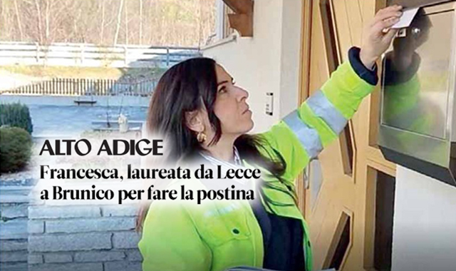 Da Lecce a Brunico: la favola di Francesca, diventata realtà grazie a Poste Italiane