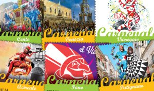 Da Venezia ad Acireale passando per Viareggio, sei francobolli per gli appuntamenti di Carnevale più antichi d’Italia