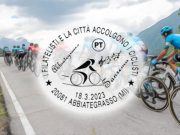 Un annullo celebra la Milano-Sanremo, la classica che apre la stagione ciclistica