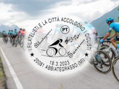 Un annullo celebra la Milano-Sanremo, la classica che apre la stagione ciclistica