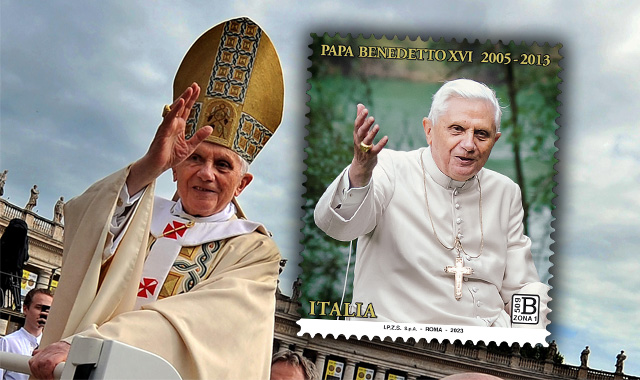 Poste, un francobollo per ricordare Benedetto XVI