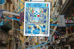 Un francobollo per celebrare lo scudetto del Napoli
