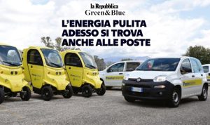 Offerta energia, smart building e flotta elettrica: su Green&Blue di Repubblica l’impegno “zero emissioni” di Poste Italiane