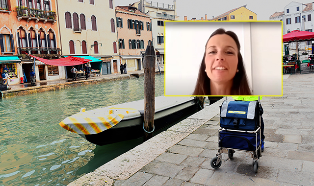 La portalettere di Venezia: “Come lavorare in una cartolina”