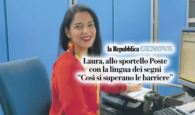 Genova, Laura allo sportello con la lingua dei segni: così Poste supera le barriere comunicative