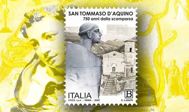 Il ricordo di San Tommaso d’Aquino in un francobollo a 750 anni dalla scomparsa