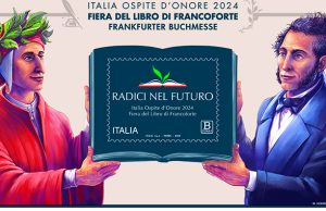 Un francobollo su Italia ospite d'onore a Fiera del Libro a Francoforte