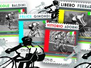 Ferrario, Baldini, Adorni e Gimondi: i francobolli per i ciclisti campioni del mondo