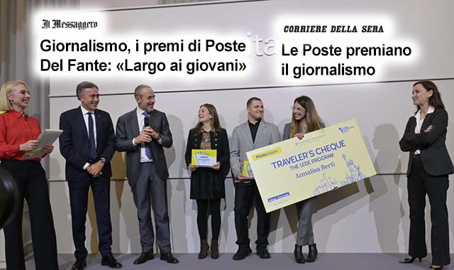 Il Premio TG Poste sui quotidiani nazionali: “Così l’Azienda investe sui giovani”